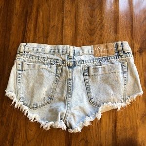 Light blue jean shorts